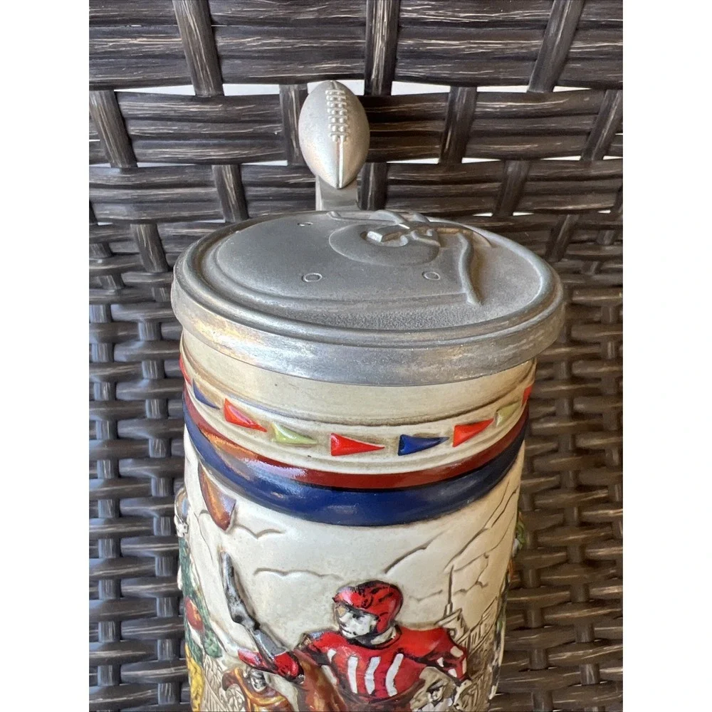 Vintage Ceramarte Brazil Avon Handcrafted 1983 Football Beer Stein